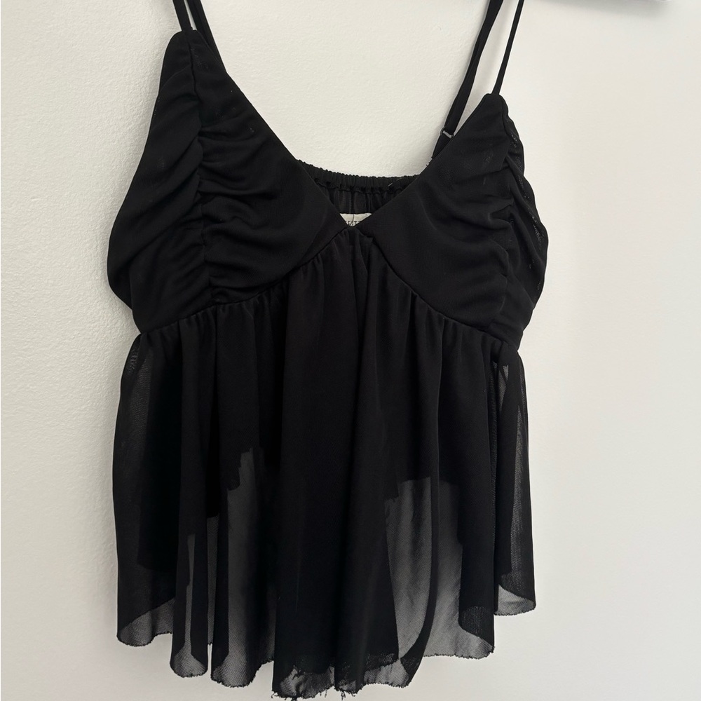 Urban Outfitters Black Sheer Top with Straps